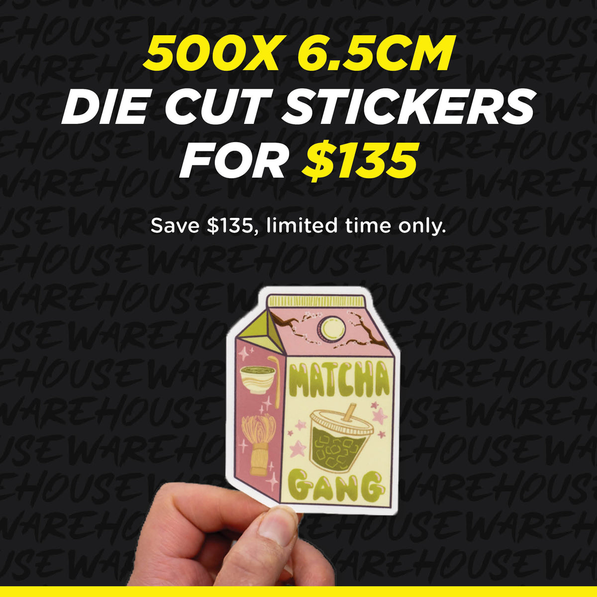 500x 6.5cm Die Cut Stickers | Instant Sticker Builder